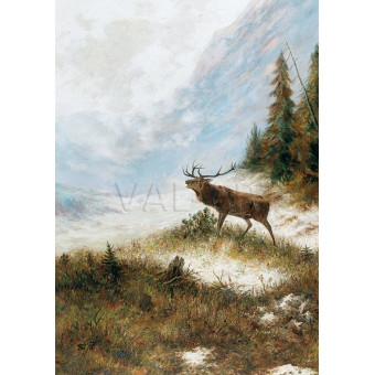 РЕПРОДУКЦИИ НА КАРТИНИ Ревящ елен през зимата (1900)